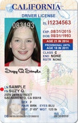California sample license